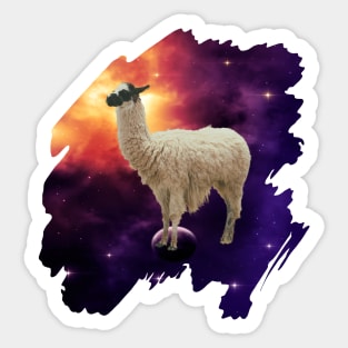 Llama in Outer Space Sticker